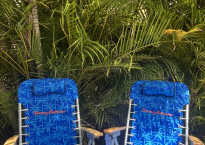 Portable beach chairs included for use with the rental.